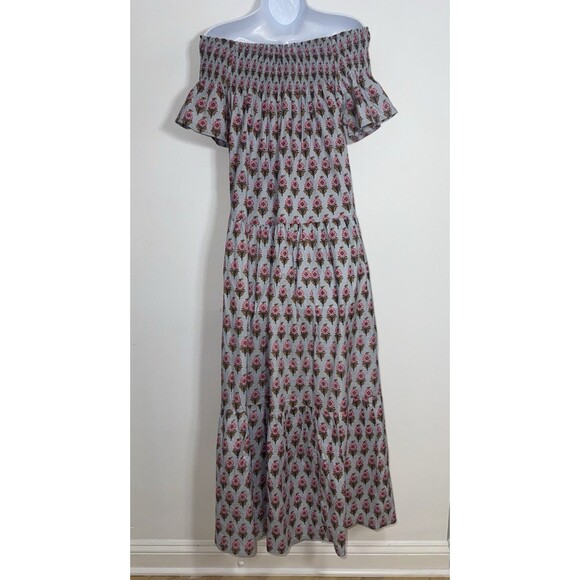 Marea Boho Floral Country Maxi Dress Peasant Purple Smocked Women Small NWT NEW - Picture 5 of 10
